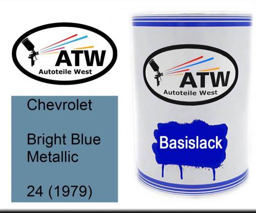 Chevrolet, Bright Blue Metallic, 24 (1979): 500ml Lackdose, von ATW Autoteile West.